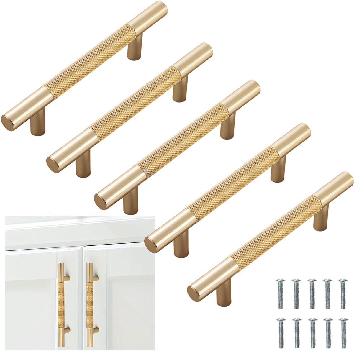 5 stuks gouden kastgrepen, gatafstand 96 mm, meubelgrepen, keukenkastgrepen, ladegrepen, gatafstand voor badkamer, keukenkasten en kledingkasten