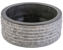 Marmeren Alur Waskom – Gepolijste Binnenzijde – 40x15 cm – Zwart