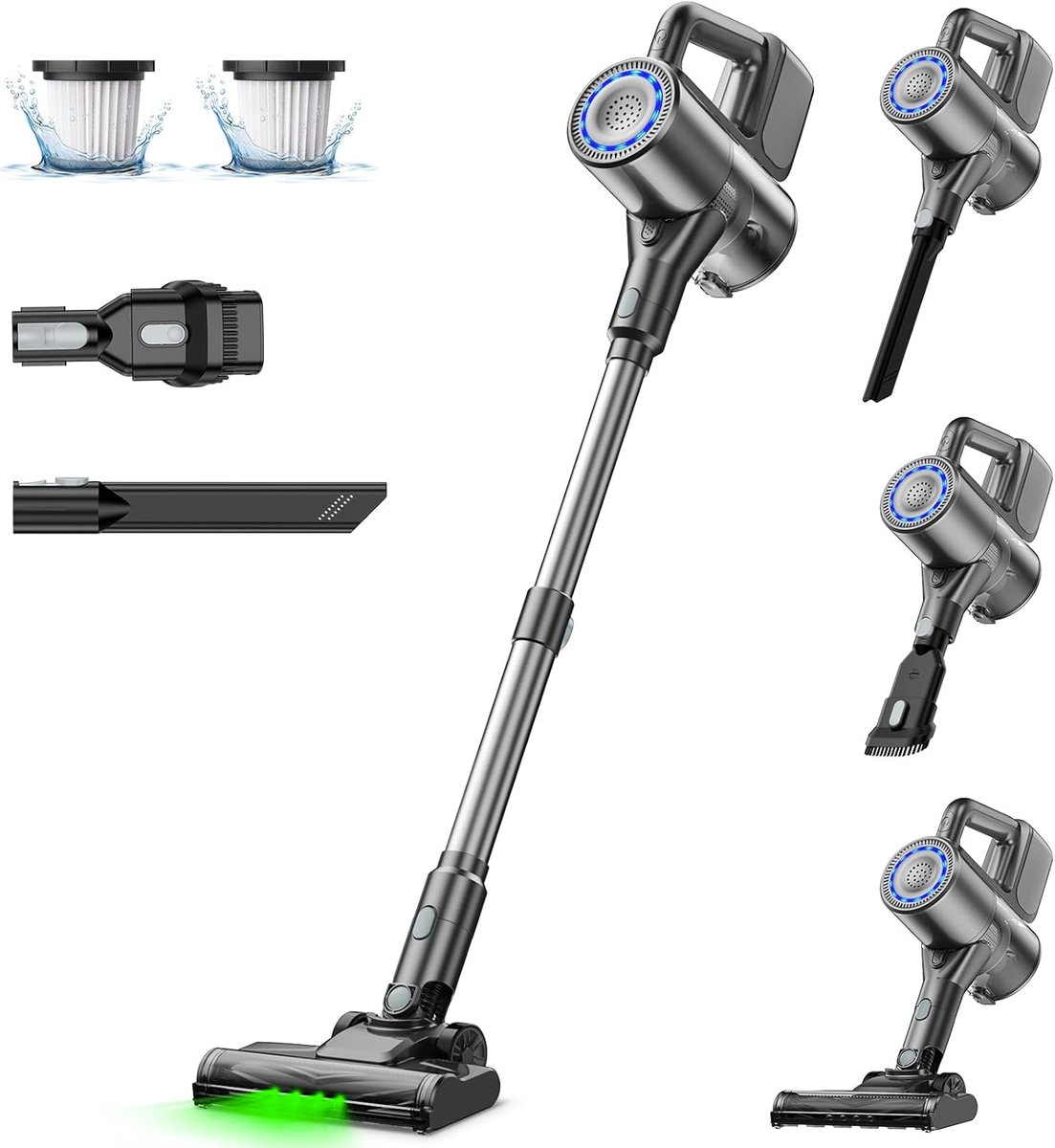 Draadloze stofzuiger 500 W/40 kPA - lichte stofzuiger met led-display - 45 minuten looptijd - m-winkel