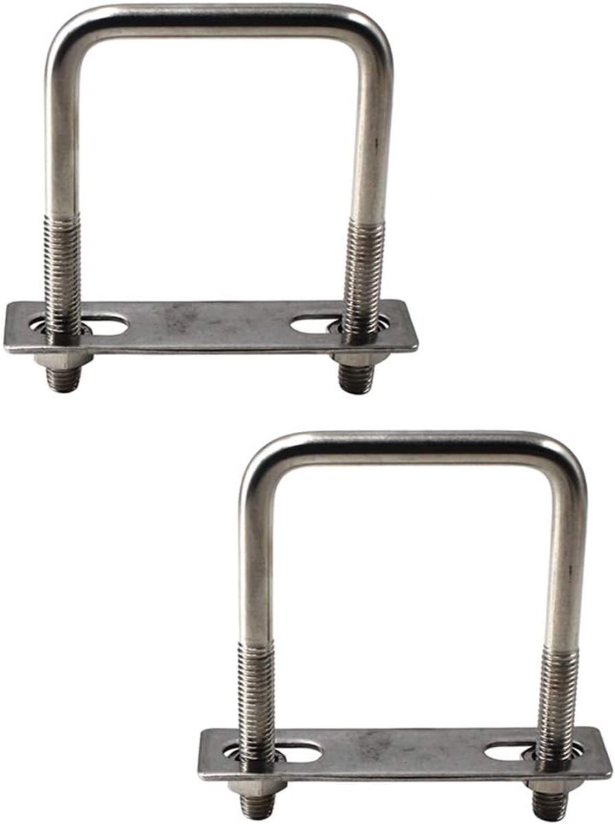 8 x 60 x 120 mm Vierkante U-bout 304 van roestvrij staal, Tie Down U Bolt (Verpakking van 2)