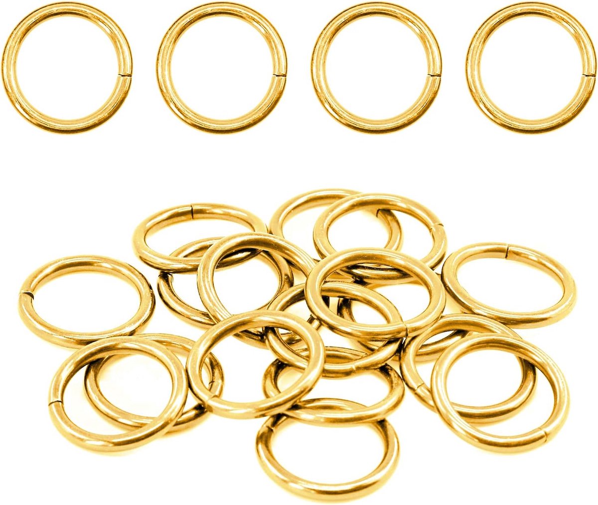 60 stuks robuuste 3/4 inch - 20 mm gouden multifunctionele metalen O-ringen voor hardware-tassen, ringen, doe-het-zelf accessoires, sleutelhanger, riem en hondenriem (goud, 3/4 inch)