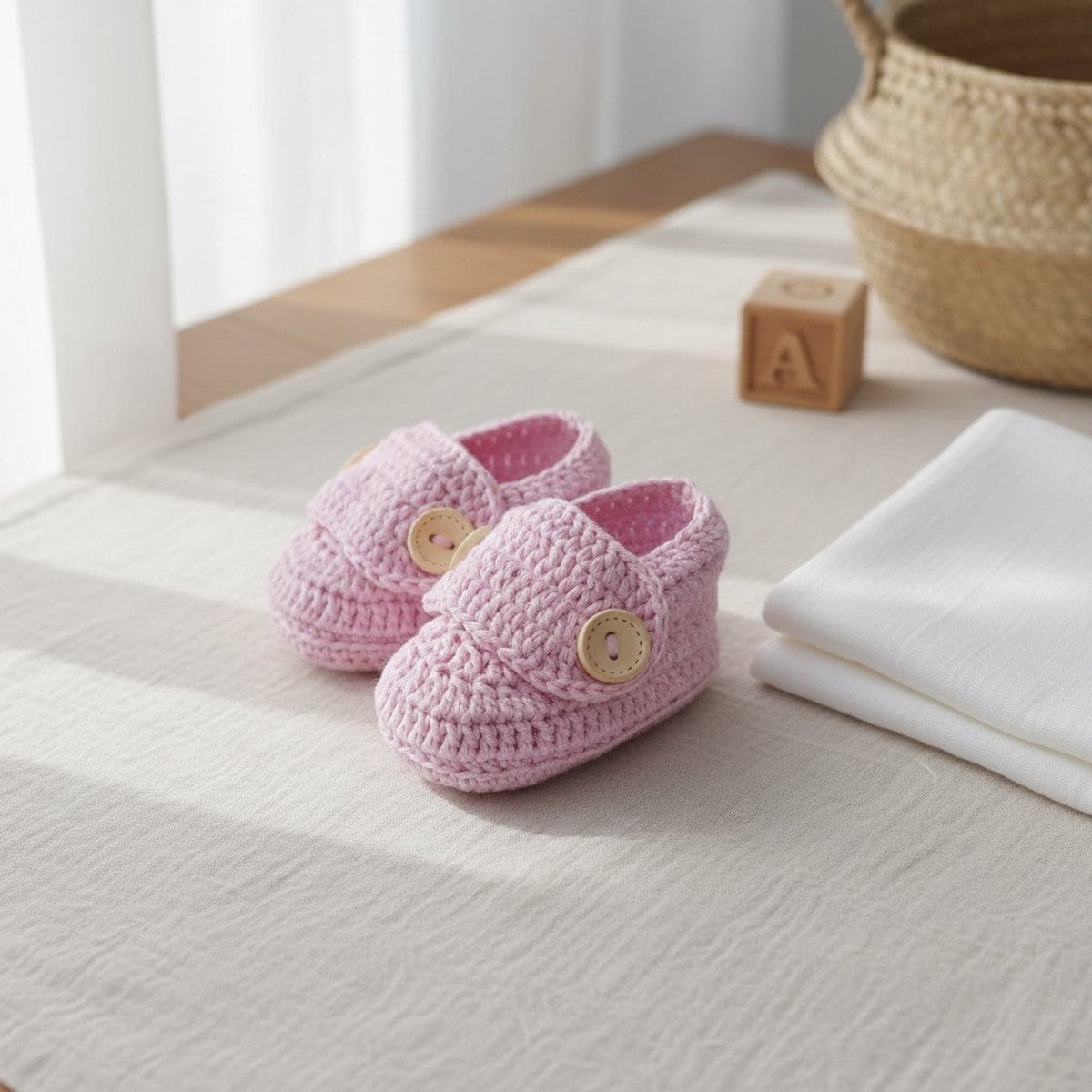 Nuvinokids® Kraamcadeau Meisje Bunny - 6-delige Babyset 100% OEKO-TEX Katoen - Handgehaakt Geboortecadeau - BPA Vrij – foto 2