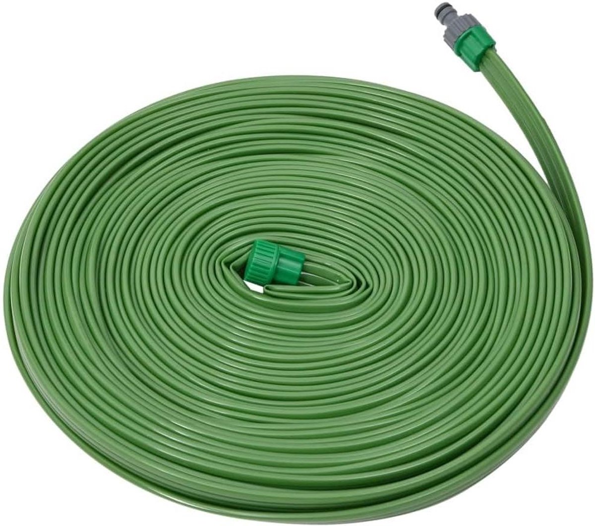Irrigatieslang PVC - Bewateringsslang 3 buizen - Planten water geven - Fijne sproeinevel - 15 meter - Groen