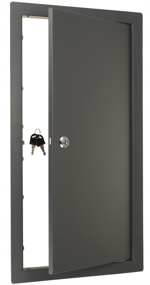 Antraciet Metalen Servies Luik 40x60 cm - Sleutel Afsluitbaar