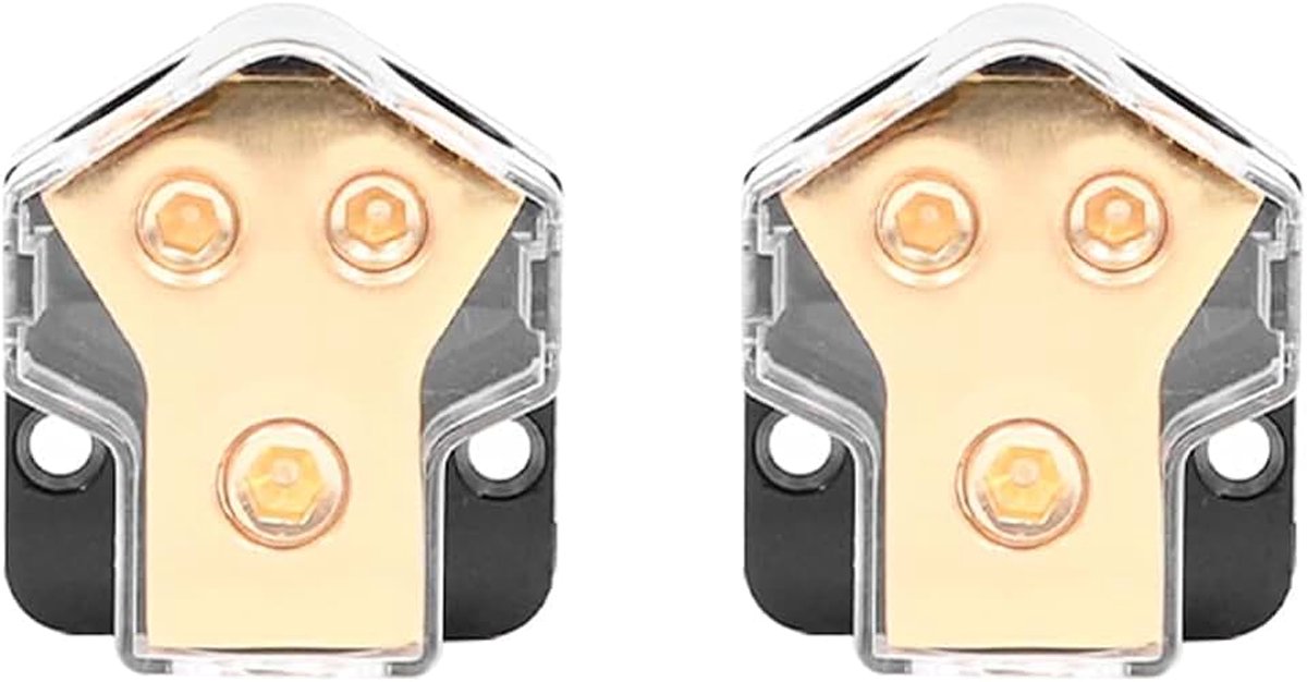 2 STKS 0/2/4 Gauge in 4/8 Gauge Out 2 Weg Amp Koperen Stroomverdeling Blok voor Auto Audio Splitter voor Automotive Auto Boot