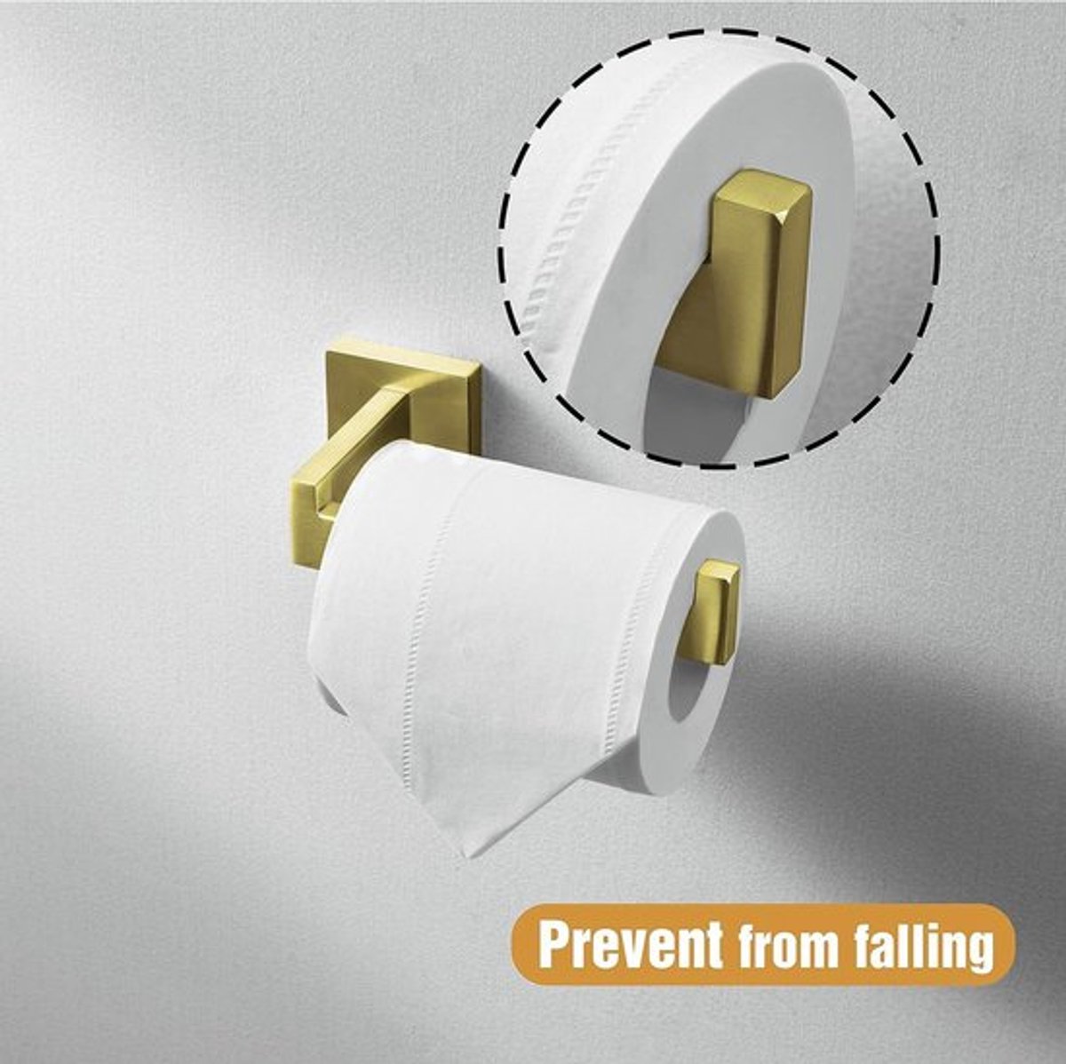 Toiletrolhouder roestvrij staal - Toiletrolhouder zonder boren - Reserve rolhouder - Toiletrolhouder met plankje - Strak design - Voor keuken en badkamer - Papierhouder