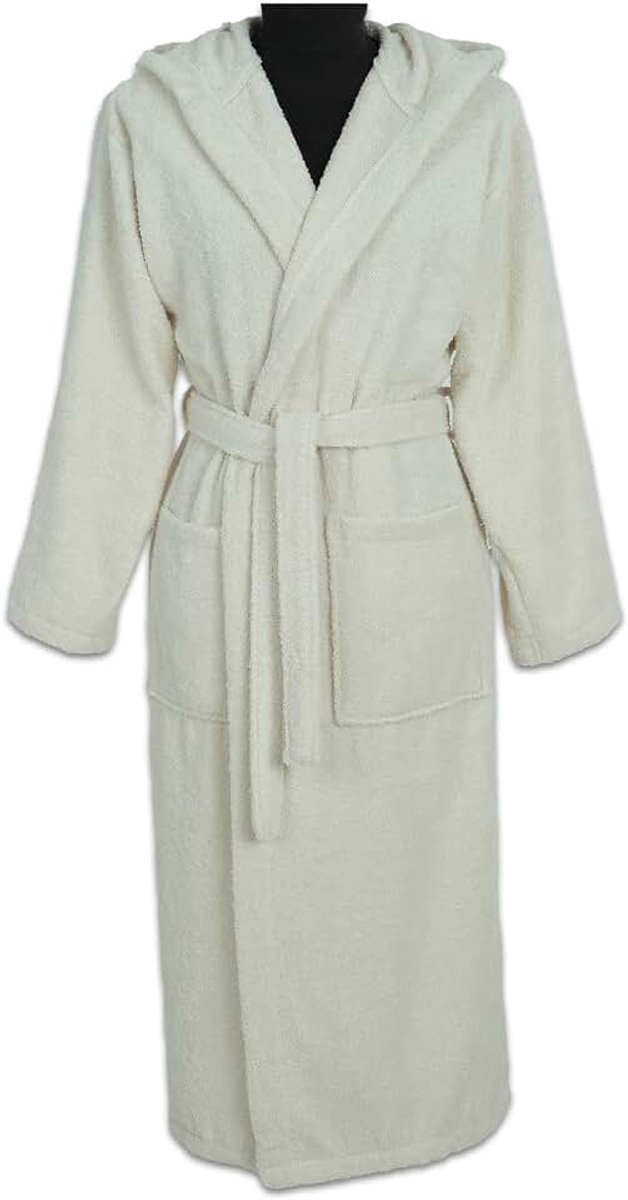 - Luxe badjas met capuchon, 100% katoen, zacht en absorberend, ideaal voor spa en thuis, voor dames en heren