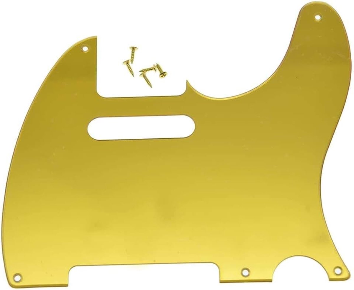 5 Hole Vintage Tele Gitaar Slagplaat Scratch Plaat voor USA/Mexicaanse FD Telecaster Gold Mirror 1 Ply