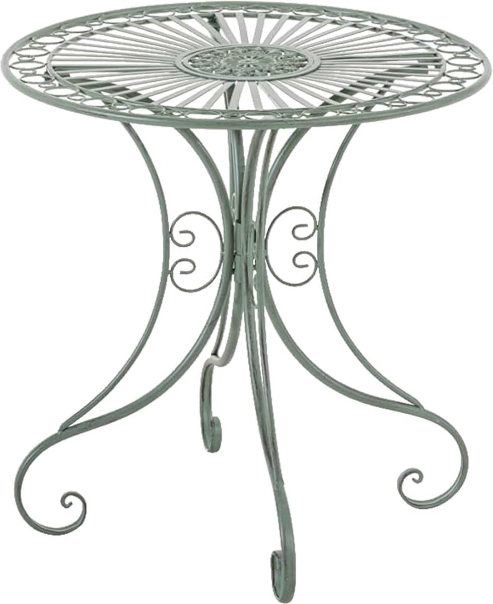 Hari ronde tuintafel - rond - bijzettafeltje - Bistrotafel - met sierlijke decoraties - in Art Nouveau stijl - Metaal -, Kleur:antiek bruin