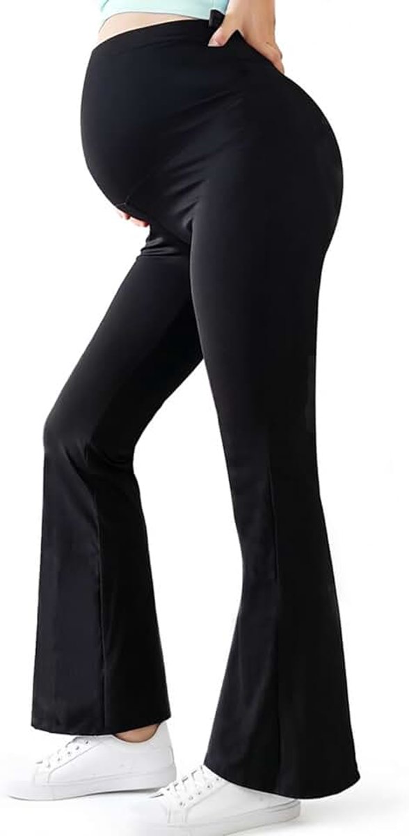 Zwangerschapslegging over de buik, boterzachte zwangerschapslegging petite flare, vrouwen zwangerschapsbroek zwangerschap boot cut yogabroek voor werk casual