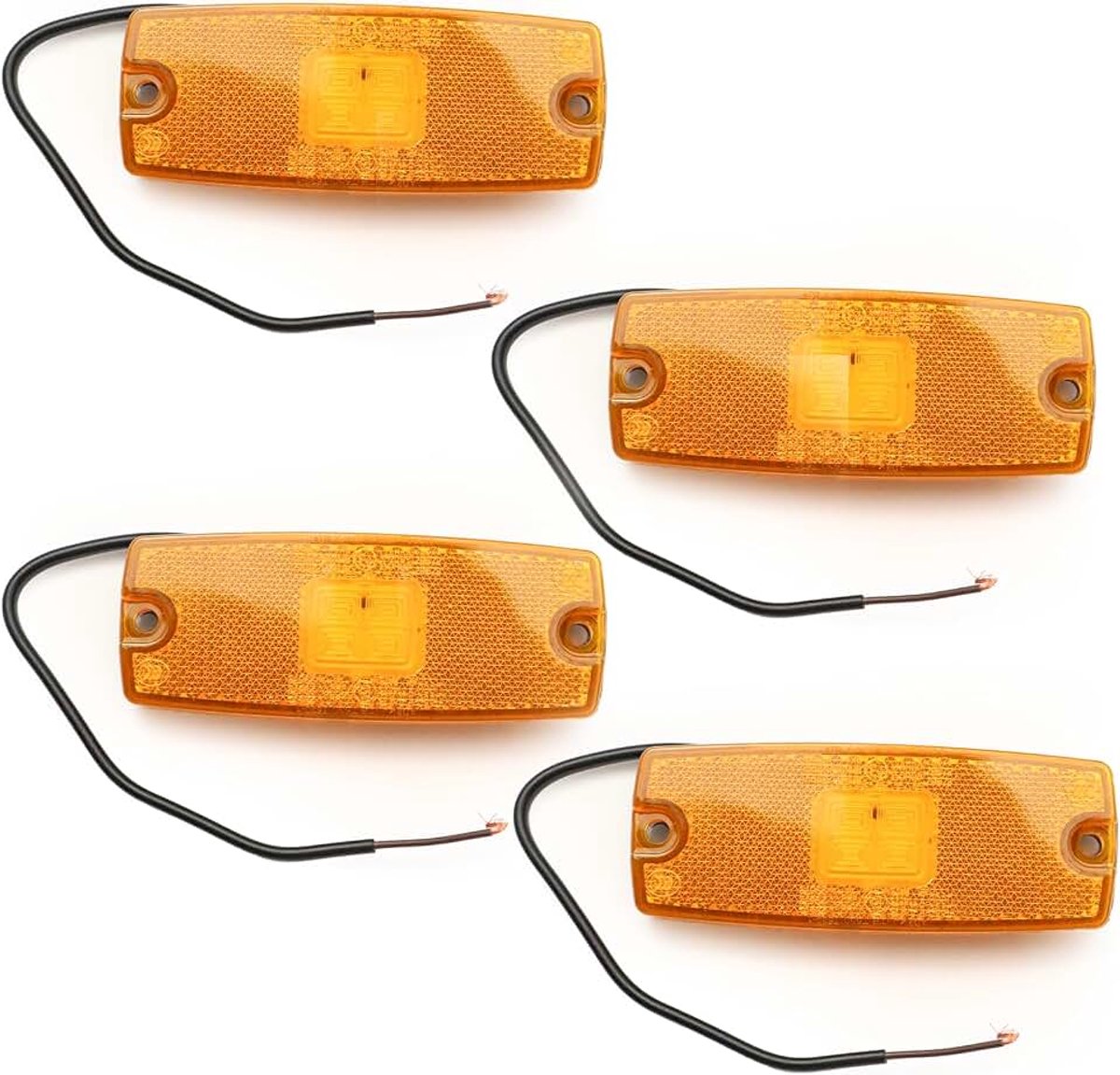 4 stuks oranje led-zijmarkeringslicht voor vrachtwagen, auto, aanhanger, begrensingslicht, 12 V, 24 V, led-markeringslicht, ECE-goedgekeurd, begrenzingslicht, waterdicht, positielicht