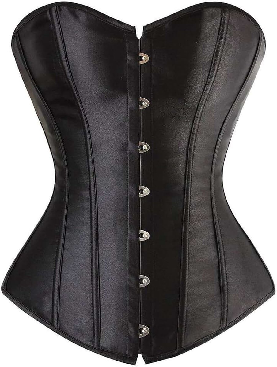 Sweetheart Overbuste Satijnen Kanten Bustier met Korset