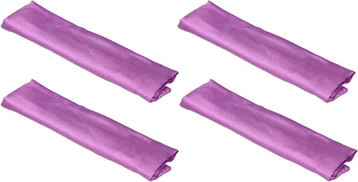 Lasuroa 4 Stuks Maskerband Hoezen, Satijn Comfortabel & Ademend Kussentjes Zacht Gezichtsbeschermer Universele Positieve Druk Hoofdband Wraps voor Verminderen van Rode Afdrukken (Paars)