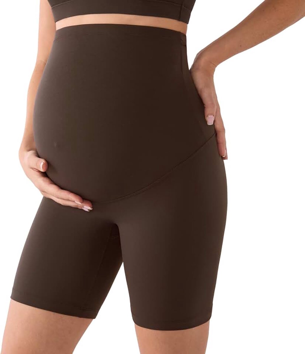 Moederschap fietsbroek 6" | Geen naad aan de voorzijde, Natrelax-collectie, Zwangerschapsyogashort, Over de buik, Rekbaar, Sportshort voor dames