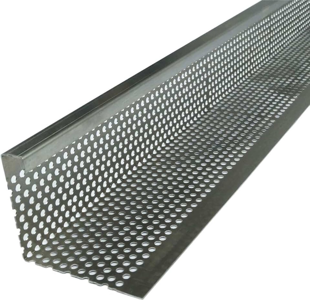 2m x 80 x 100mm, 1,5mm Dikte aluminium | Geperforeerd dakrandprofiel, afsluitprofiel voor grindoppervlakken en gronddaken, terrasrand