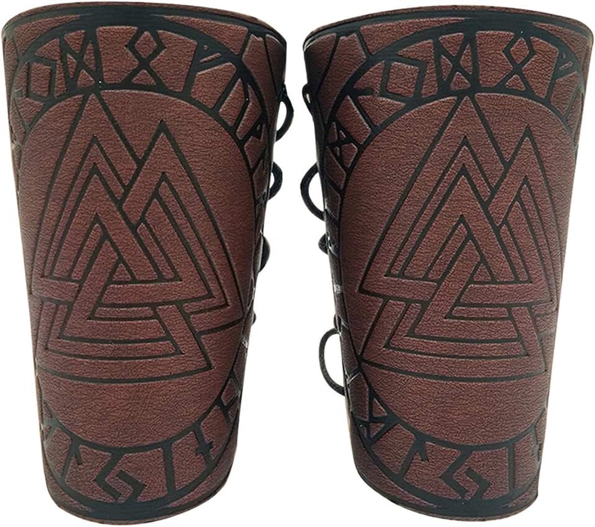 Bracers middeleeuwse lederen arm Guards Viking Odin Valknut Knight manchet boogschieten Bracers wrap handschoen polsband voor LARP