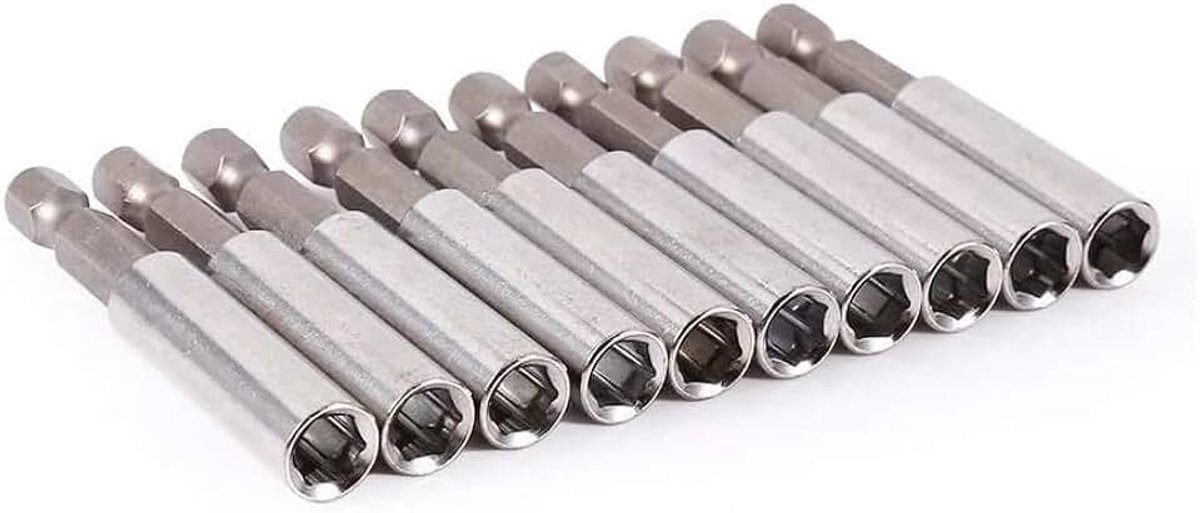 10 stuks magnetische boorverlenging, snelwissel-bithouder 1/4 inch voor elektrische boormachine, slagschroevendraaier, 60 mm