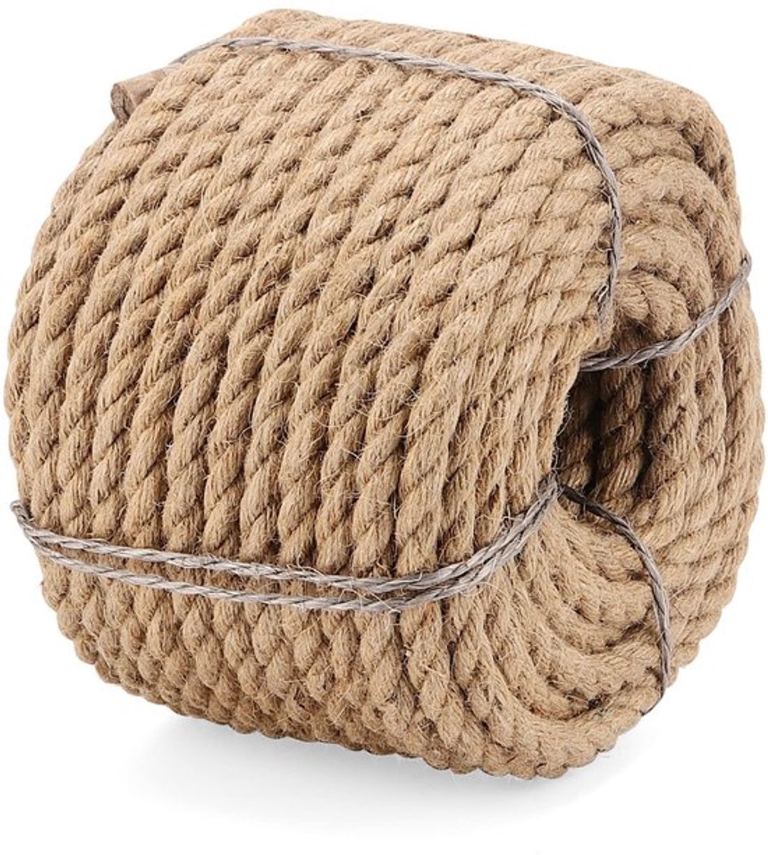 Jute Touw 30 m x 10 mm - Gedraaid Henneptouw - Sterk Koord - Ambachtelijke Toepassingen - Rustieke Uiterlijk - Breukbestendig