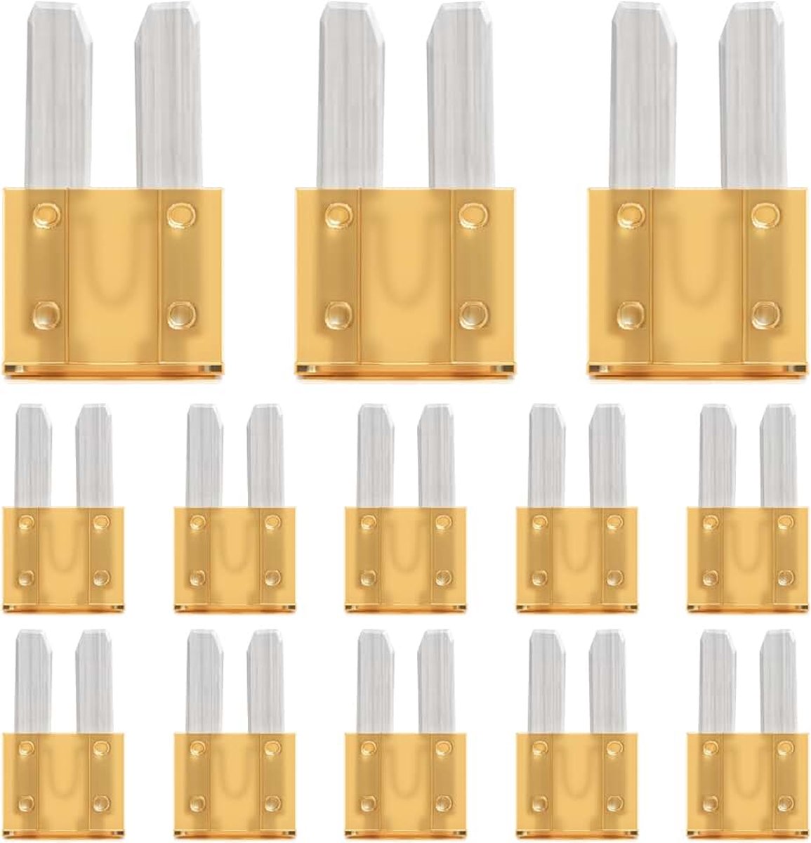 Autozekeringen, 30 stuks, 10 A, 10 ampère, micro 2 platte zekeringen, 10 ampère, voor caravan, vrachtwagen, motorfiets, boot