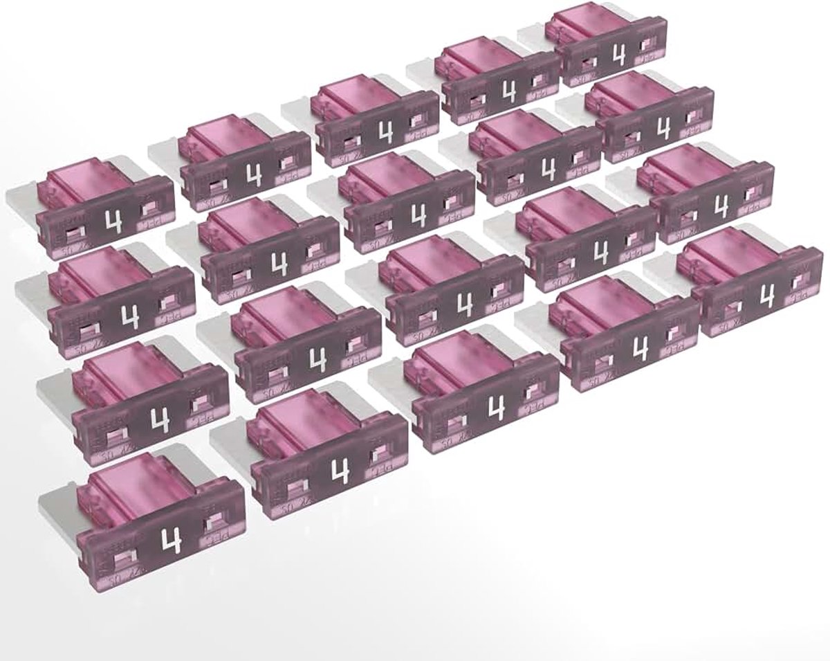 Platte steekzekeringen 2A - 30A keuze: 4 A, roze, 20 stuks