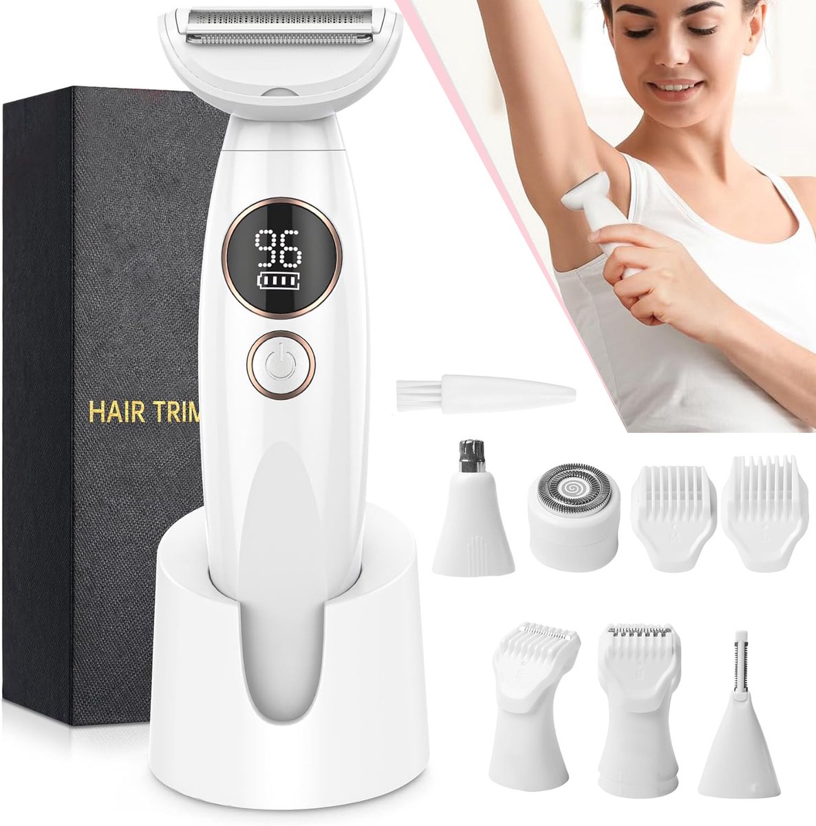 Damesscheerapparaten Voor Vrouwen - Bikini Trimmer - 5-In-1 Elektrische Scheerapparaten - Gezichtshaarverwijderaar Voor Meisjes