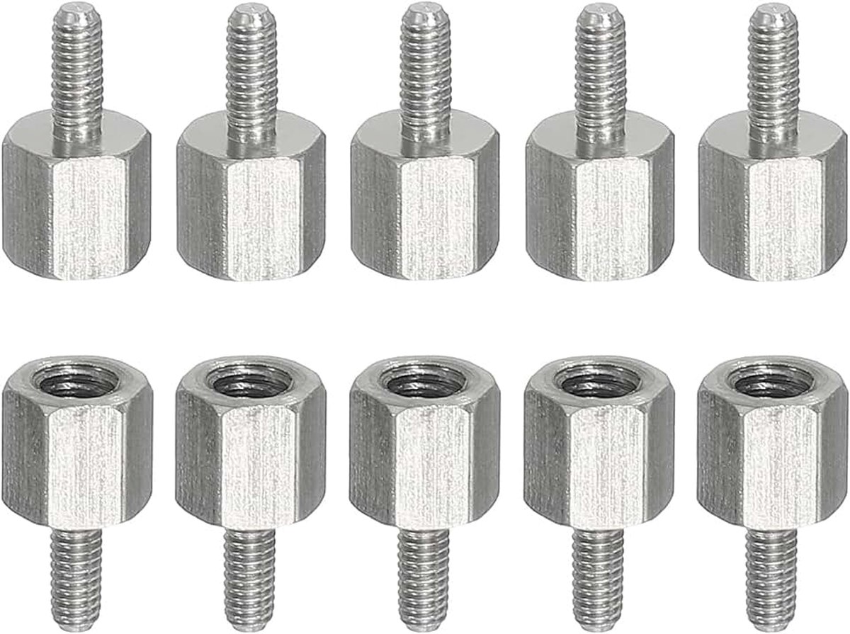 Afstandschroeven 10 stuks M2,5 x 6 mm mannelijk naar M4 x 6 mm vrouwelijk 304 roestvrij staal schroefdraad reducerende zeskant afstandhouders schroeven moeren schroefdraad adapter verloopstuk