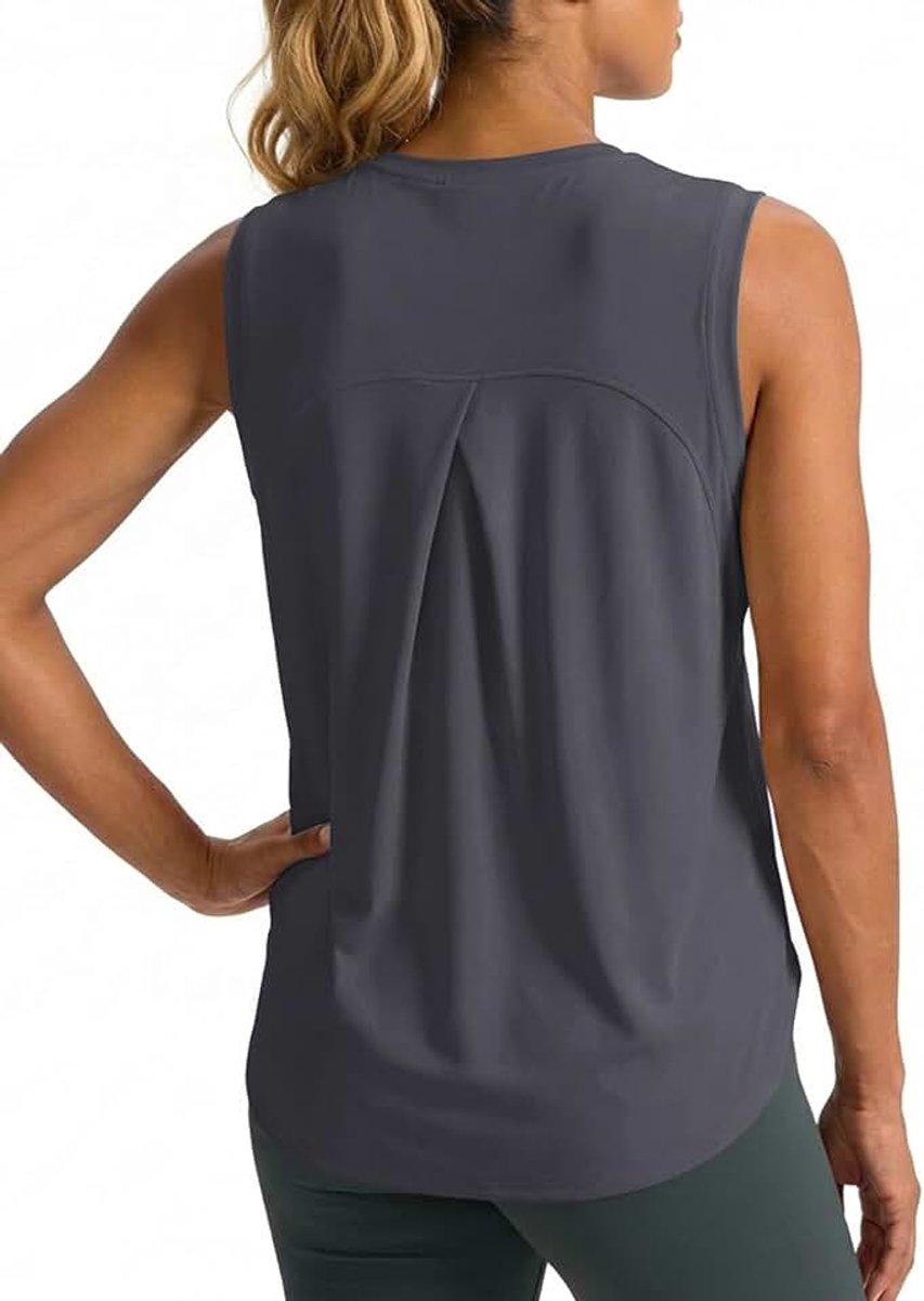 Dames mouwloos sport tank tops zomer workout T-shirts ronde hals yoga shirt