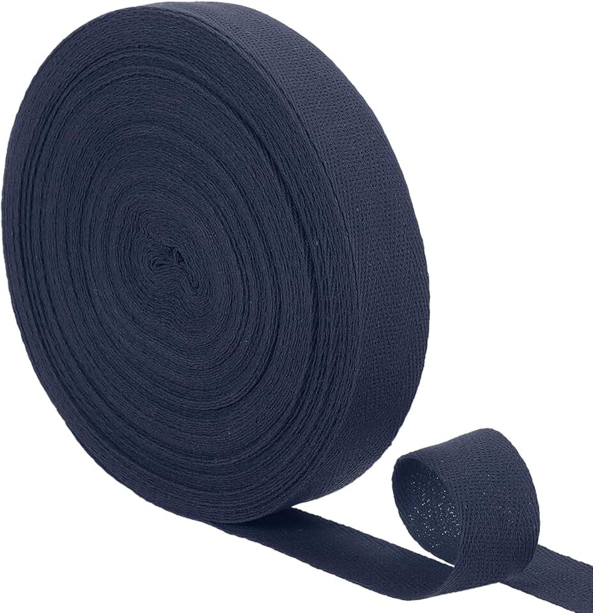 23 Iarde twill lint van katoen, 2,5 cm visgraatlint voor kleding, naaien, knutselen (donkerblauw)