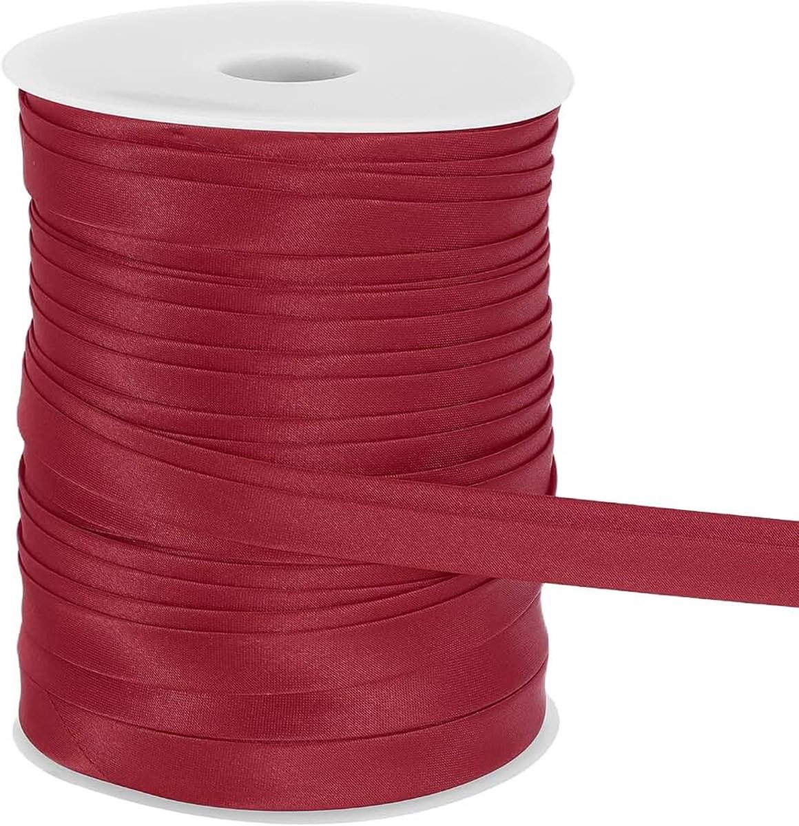 Dubbelzijdige band om te naaien, 3/5 inch x 155 Iarde satijn, voorgevouwen doorlopende band voor naden, quilten, zoom, binding, doe-het-zelf handwerk, wijnrood