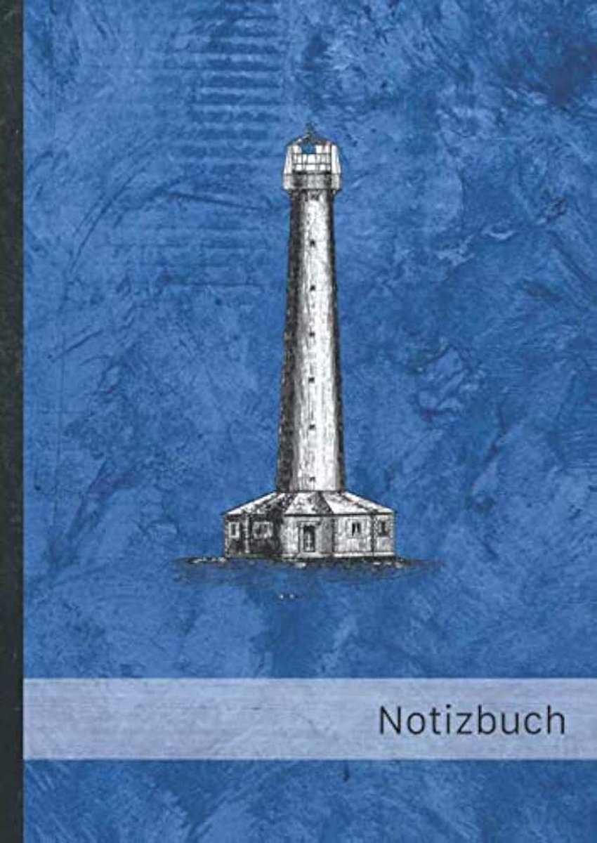 Blanko Notizheft "Leuchtturm dunkelblau" • A4-Format, 100+ Seiten, Soft Cover, Register • Original #Lighthouse • Blank Notebook • Perfekt als Skizzenbuch, Matheheft, Schulheft, Übungsheft