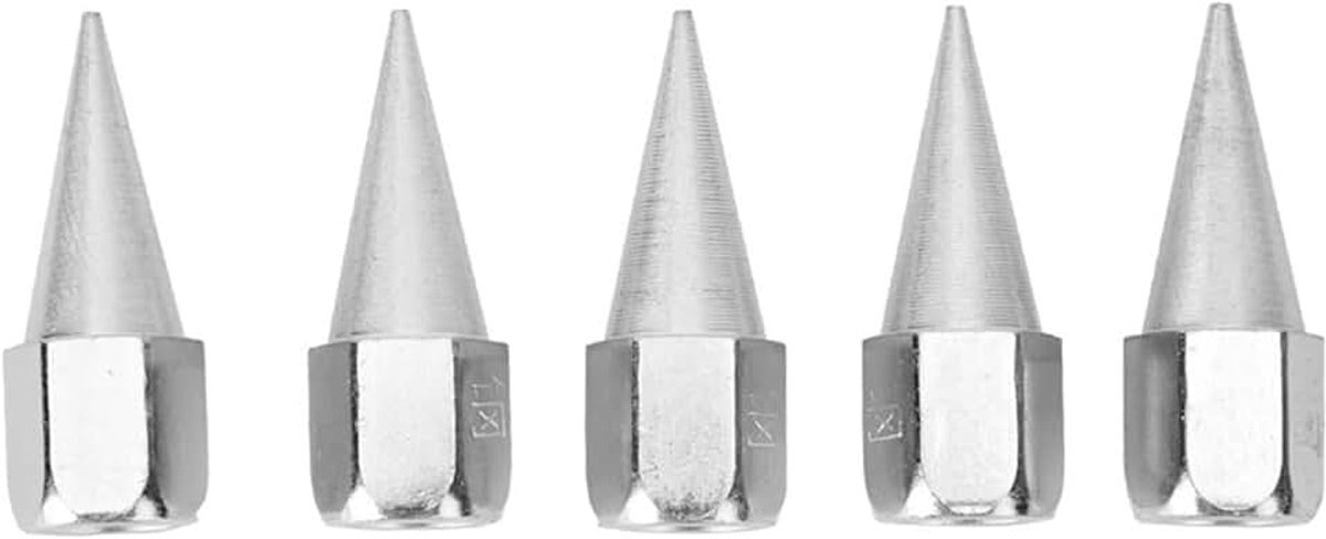 Vetspuit Mondstuk Set 5 Stuks, Metalen Vetfitting met Koperen Tip, Staal, Auto Onderhoud en Industrieel Gebruik
