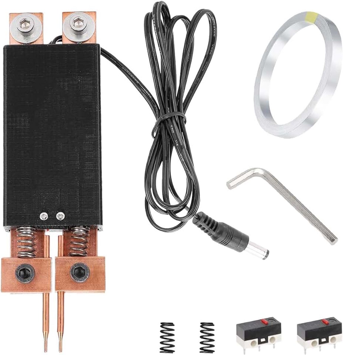 Puntlaspen, geïntegreerde doe-het-zelf puntlasmachine, dubbele veer, telescopisch type met inbussleutel, veermicroschakelaar, nikkelstrips