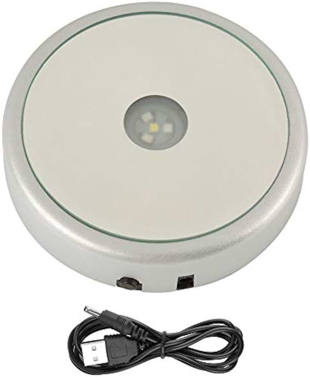 Display Standaard, Kleurrijke Kristallen Displayhouder met 4 LEDs, USB en Batterij Gevoed, voor 3D Kristallen Glaskunst en Decoratieve Objecten