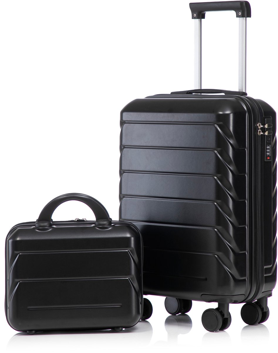 Kofferset - Hardcase Koffer - Met Cijferslot - 360° Wielen - ABS - Reizen - 19 Inch - Zwart