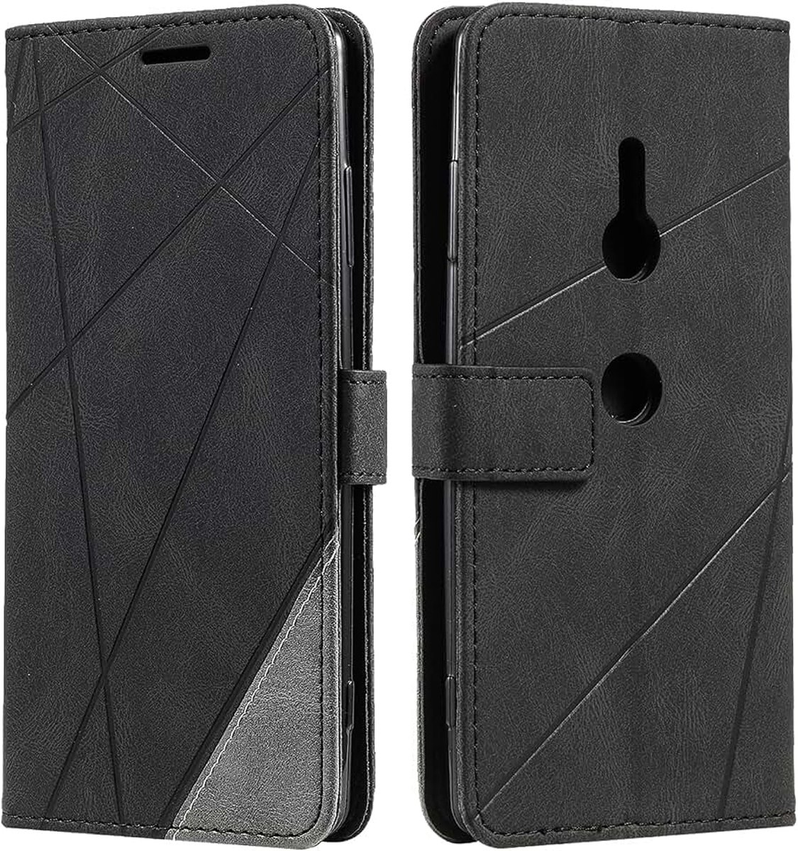 Hoesje voor Sony Xperia XZ3, PU Lederen Beschermhoesje Flip Beschermhoes Telefoonhoes Telefoonhoesje voor Sony Xperia XZ3, Zwart