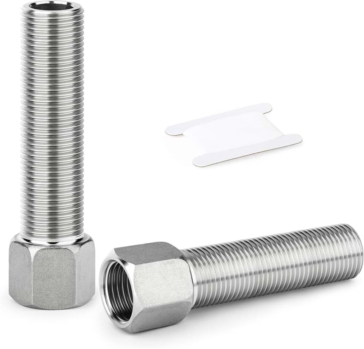 2PCS 304 Roestvrijstalen buisfitting, Verlengstuk voor zeskantadapter, 1/2" MBSP x 1/2" FBSP, Lengte 100 mm/3.94 inch