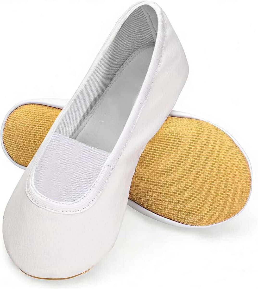Gymschoenen voor meisjes en jongens, antislip Oxfordszool, gymnastiekschoenen voor meisjes en dames, 100% katoen, voering, slippers, leren gymschoenen met elastische schoenkraag voor gymnastiek