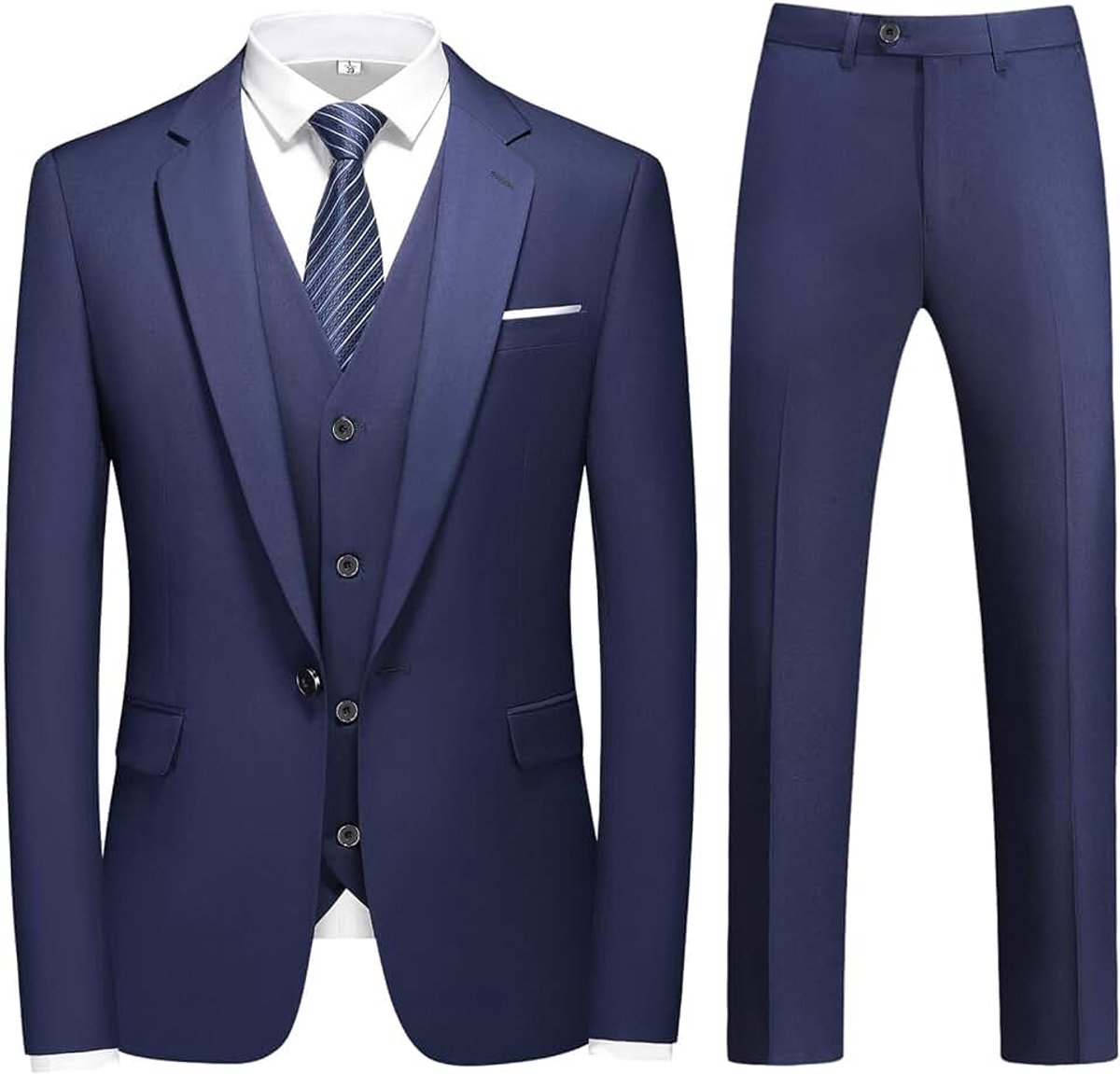 3-delig pak business smoking pak met één knop voor mannen smoking klassieke blazer vest broek set