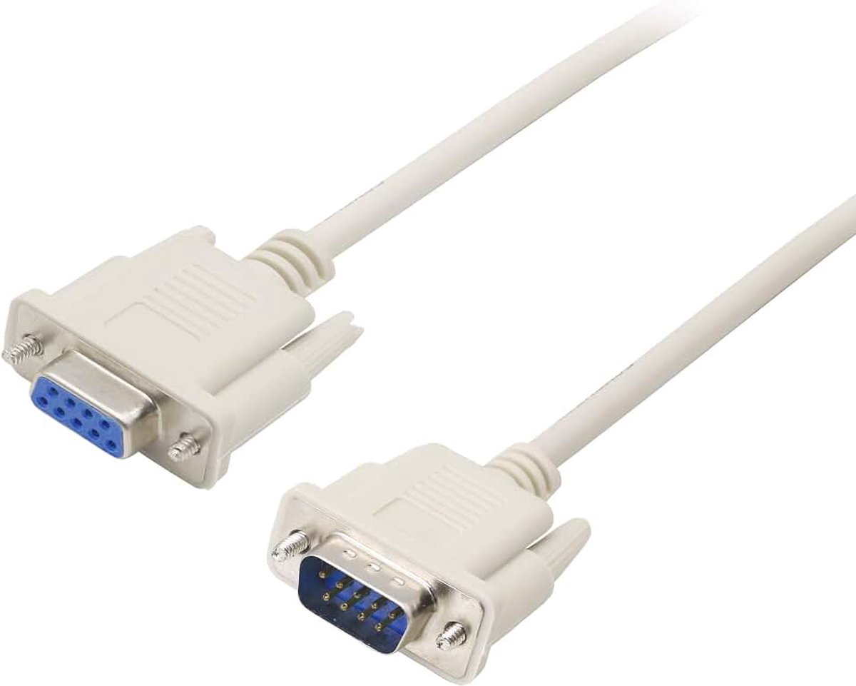 Null Modem seriële kabel, RS232 mannelijk naar vrouwelijk 2-3 crossover-verlengkabel voor computers, printers, scanners (4,5 ft)