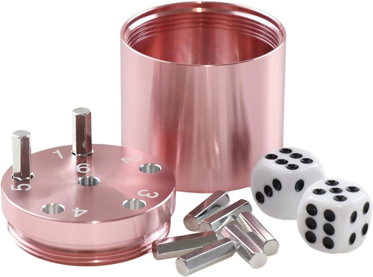 3006 'SUPER SIX' Aluminium 'Special Edition', 36 game sticks & 2 dobbelstenen, roségoud (1 stuk)