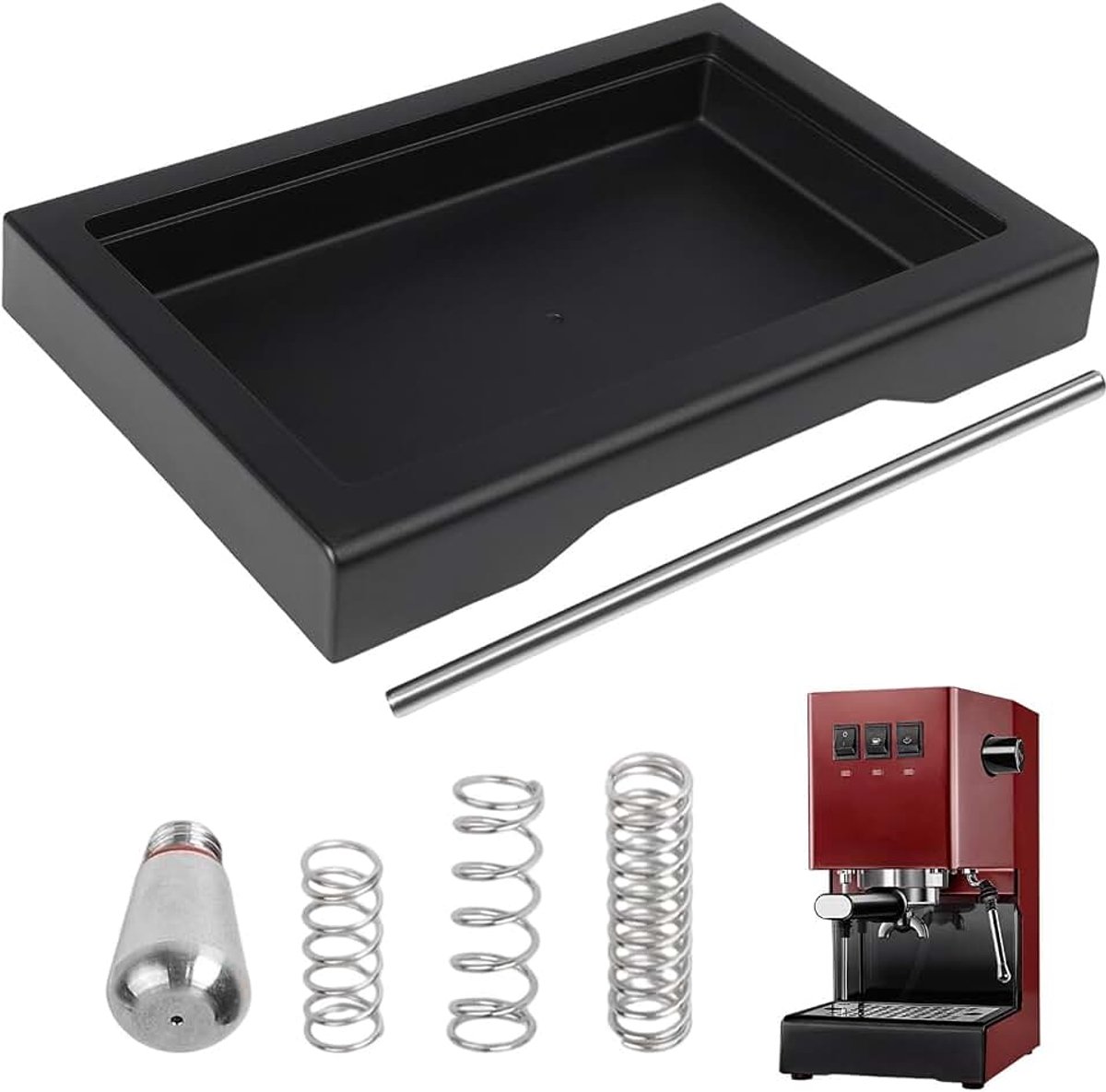 Druppelbak met 6 Bar 9 Bar 12 Bar OPV Veervervangende set voor Gaggia Classic Pro Espresso Koffiemachine Accessoires Modellen (6-delige set)
