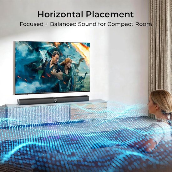 Soundbar voor TV - Home audio - Film en muziek - 80W volumeboost - 2-in-1 ontwerp - Zwart — afbeelding 5