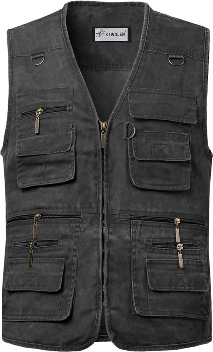 Outdoor vest met meerdere zakken Vissersvest Jachtvest Wandelvest Vrijetijdsvest Mouwloze jas Gilets
