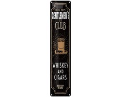 Blechschild Hinweis 46x10 cm Real men gentlemen´s elite club Deko Schild