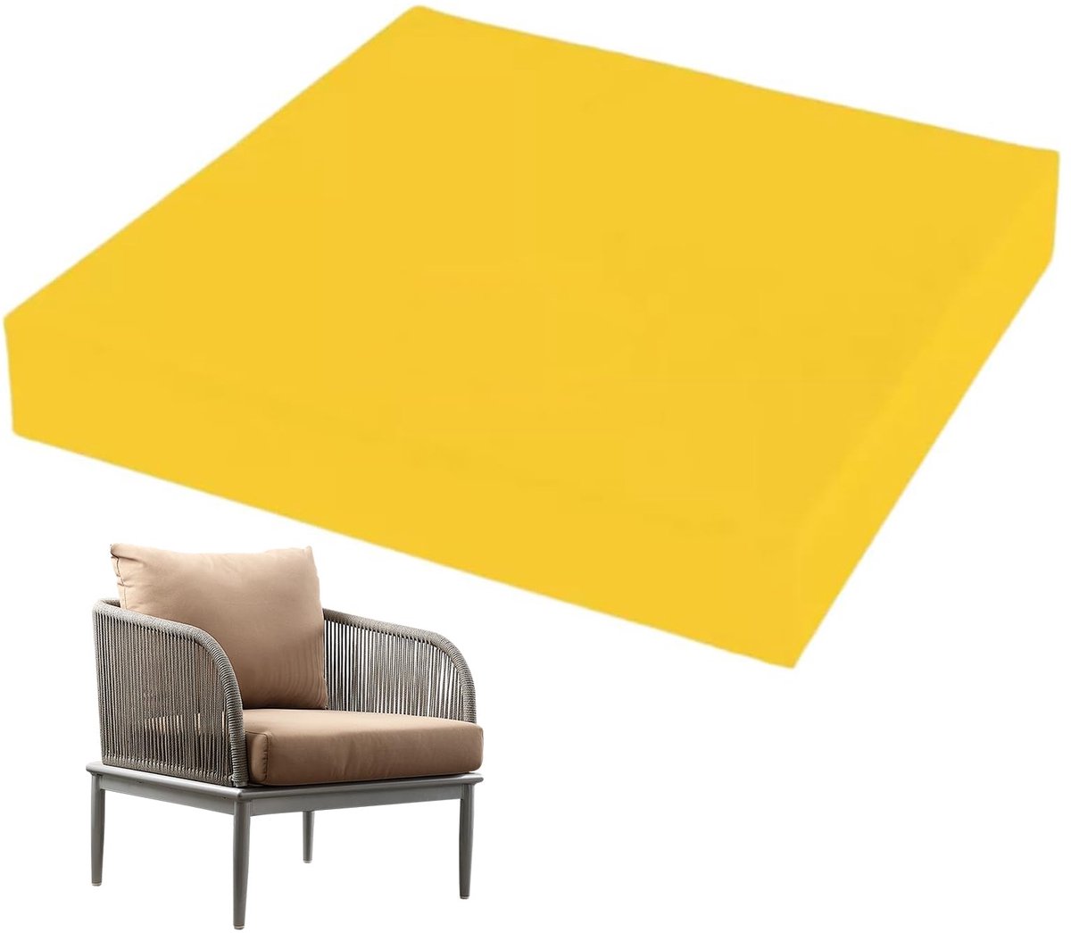 Cush 35x35x8cm Waterdichte Polyester Stof High-De Schuimvulling Antislip Sile Pales Ideaal voor Patio Tuin en Dekbont.