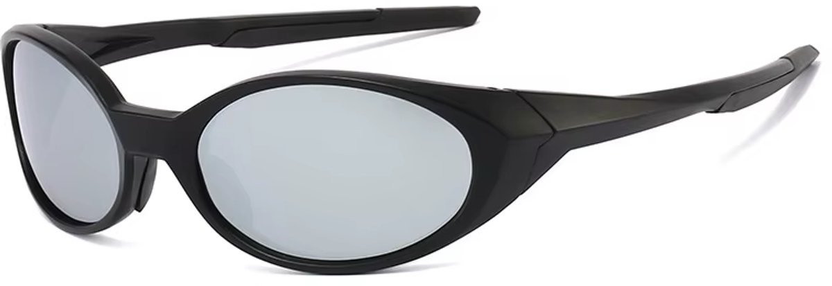 Hardloop Zonnebril - Zwart Frame - Zilveren Glazen - Gepolariseerd