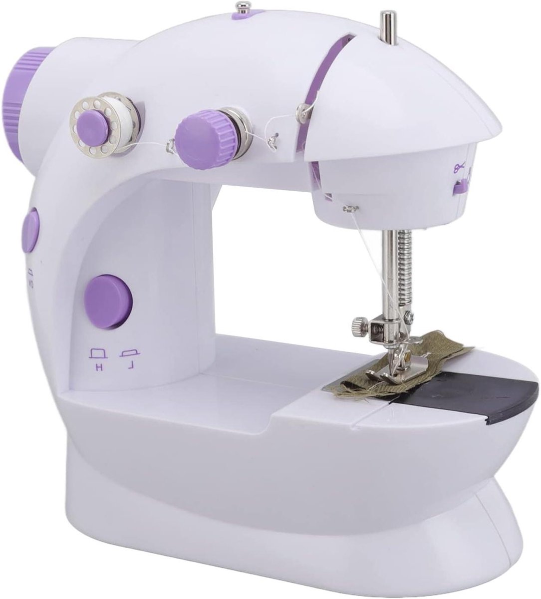 Draagbare naaimachine - Mini naaiset - Kleding repareren - Ingebouwd LED licht - 100-240V - Wit