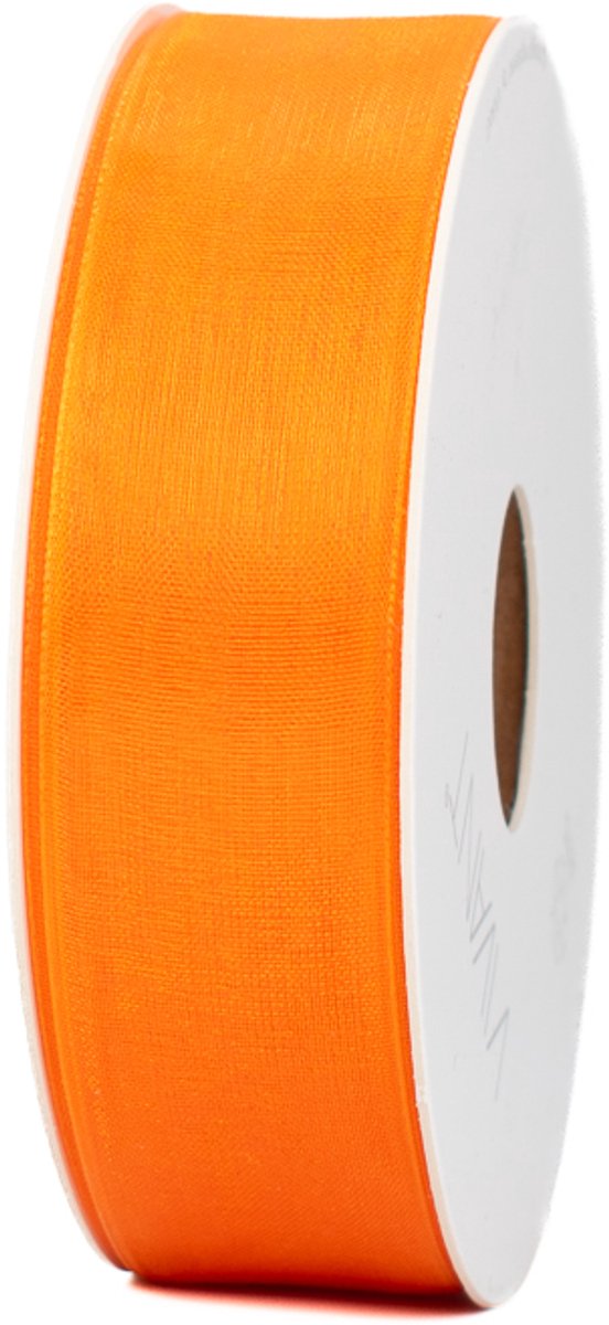 Organzalint - 25 mm x 50 meter - oranje