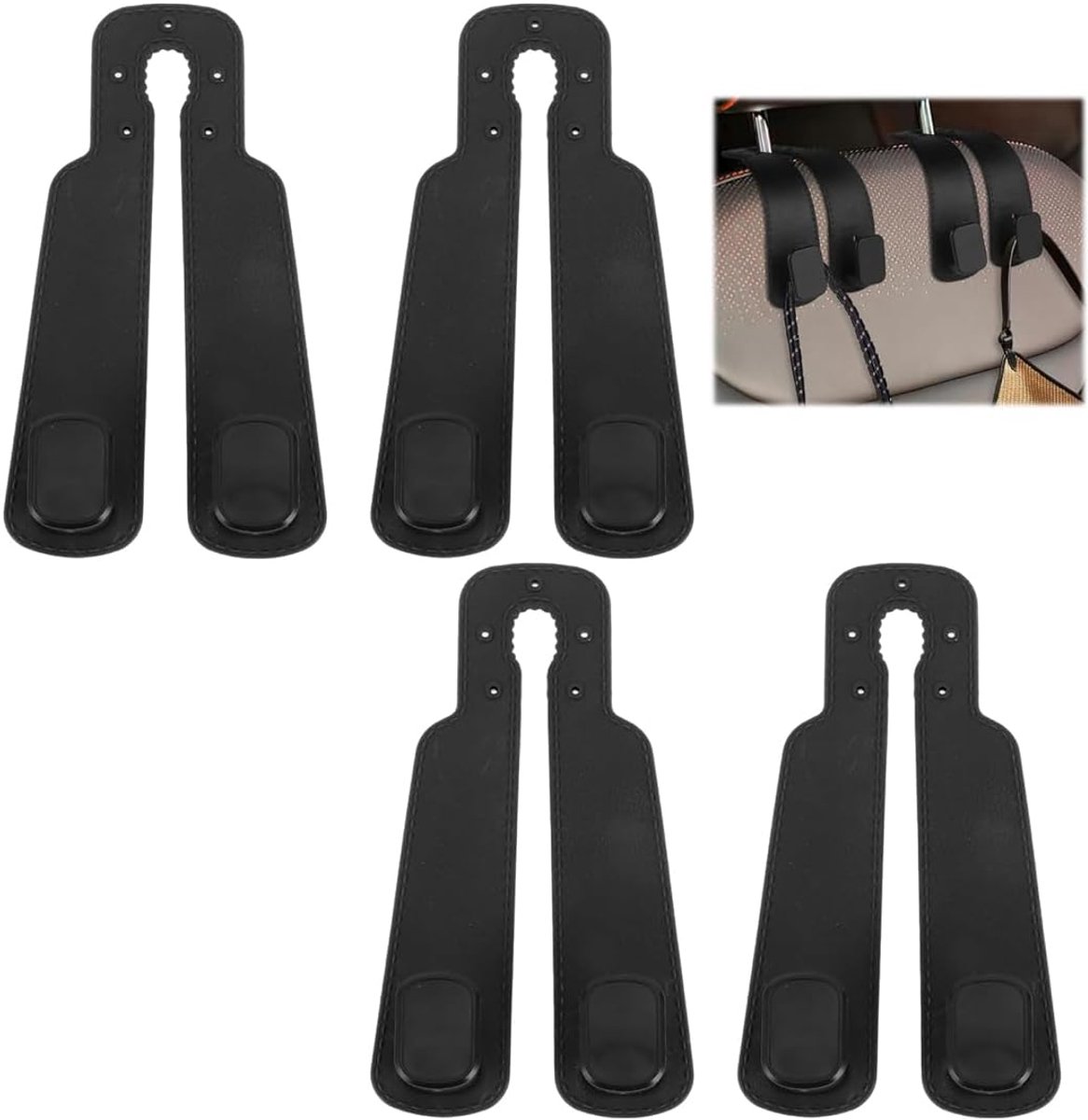 4 stuks tashangers, haken voor de achterbank van de autostoel, handtashouders voor de hoofdsteun, B
