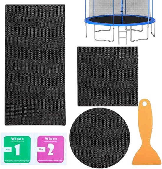 Trampoline Reparatie Kit - Plakker Trampoline - Trampoline Onderhoud - Zelfklevend Waterdicht - 3 Vormen - Zwart — afbeelding 5